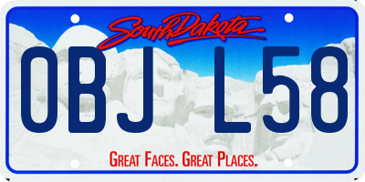 SD license plate 0BJL58