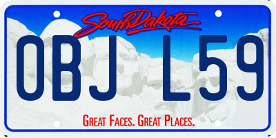 SD license plate 0BJL59