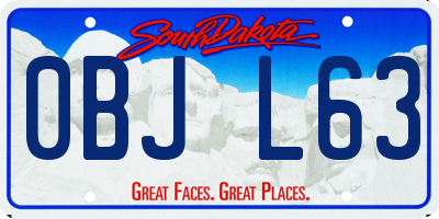 SD license plate 0BJL63