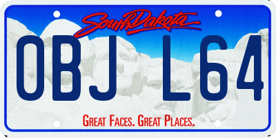 SD license plate 0BJL64