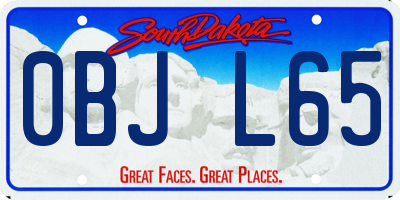 SD license plate 0BJL65