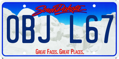 SD license plate 0BJL67