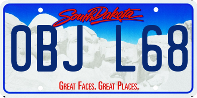 SD license plate 0BJL68