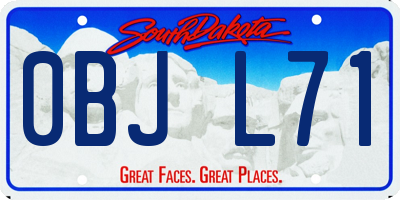 SD license plate 0BJL71