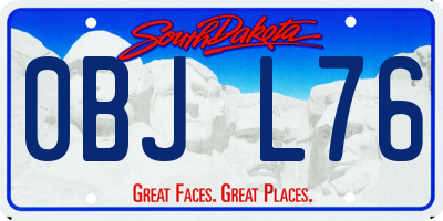 SD license plate 0BJL76