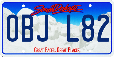 SD license plate 0BJL82