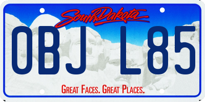 SD license plate 0BJL85