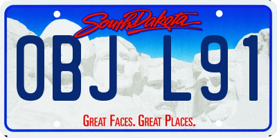 SD license plate 0BJL91