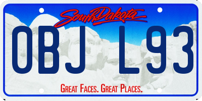 SD license plate 0BJL93