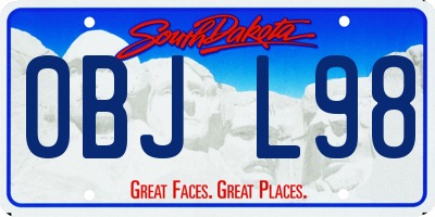 SD license plate 0BJL98