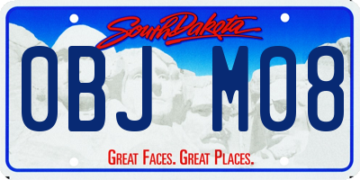 SD license plate 0BJM08