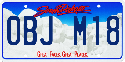 SD license plate 0BJM18