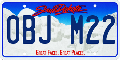 SD license plate 0BJM22