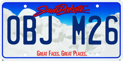 SD license plate 0BJM26