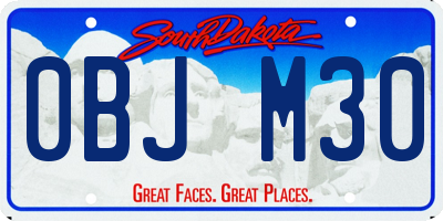 SD license plate 0BJM30