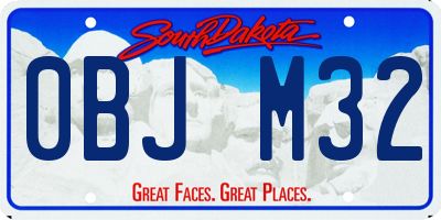 SD license plate 0BJM32