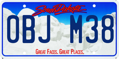SD license plate 0BJM38