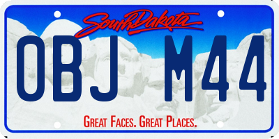 SD license plate 0BJM44