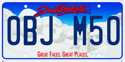 SD license plate 0BJM50