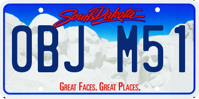 SD license plate 0BJM51