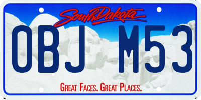 SD license plate 0BJM53
