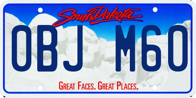 SD license plate 0BJM60