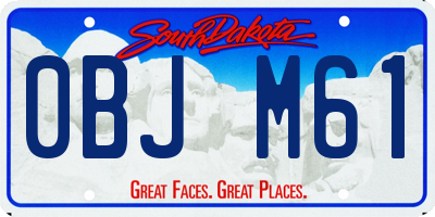 SD license plate 0BJM61