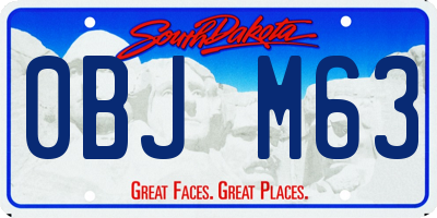 SD license plate 0BJM63