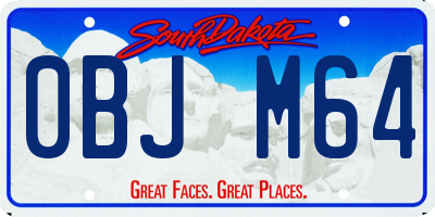 SD license plate 0BJM64