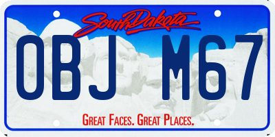 SD license plate 0BJM67