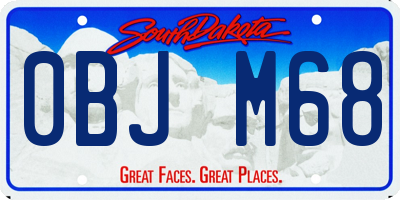 SD license plate 0BJM68