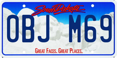 SD license plate 0BJM69