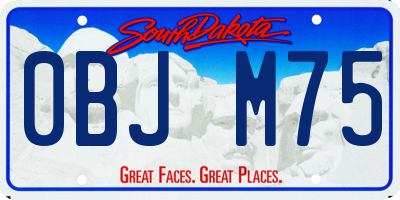 SD license plate 0BJM75
