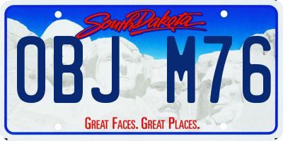 SD license plate 0BJM76