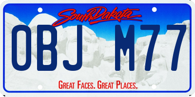SD license plate 0BJM77