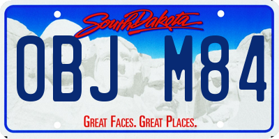 SD license plate 0BJM84