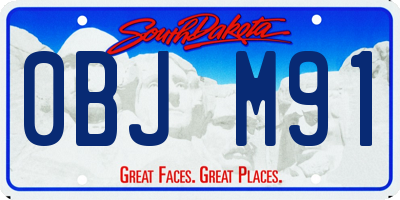 SD license plate 0BJM91