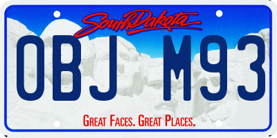 SD license plate 0BJM93