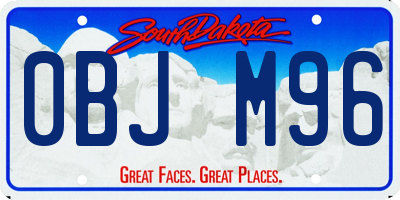 SD license plate 0BJM96