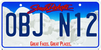 SD license plate 0BJN12