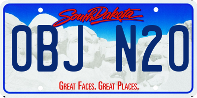 SD license plate 0BJN20