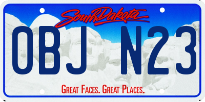 SD license plate 0BJN23