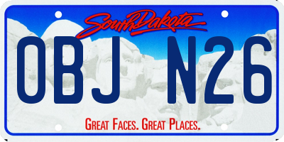 SD license plate 0BJN26