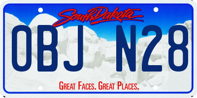 SD license plate 0BJN28