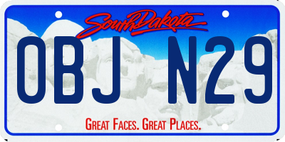SD license plate 0BJN29