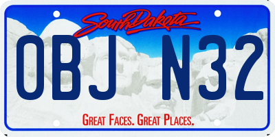 SD license plate 0BJN32