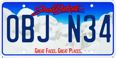 SD license plate 0BJN34