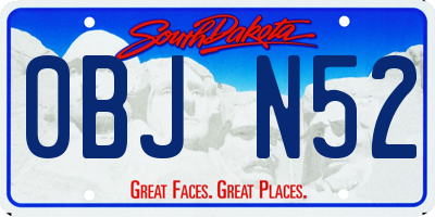 SD license plate 0BJN52