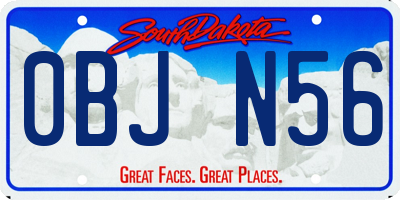 SD license plate 0BJN56