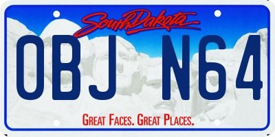 SD license plate 0BJN64